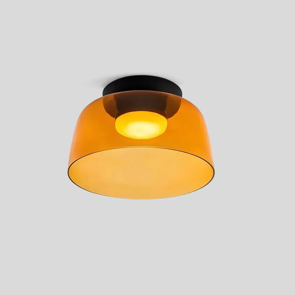 Taklampe i farget glass til soverommet med beroligende, diffust lys