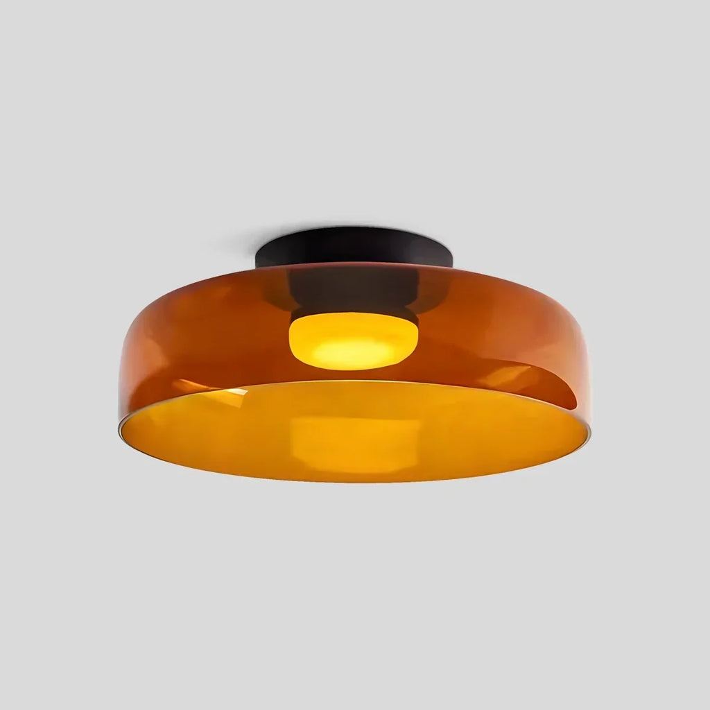 Taklampe i farget glass til soverommet med beroligende, diffust lys