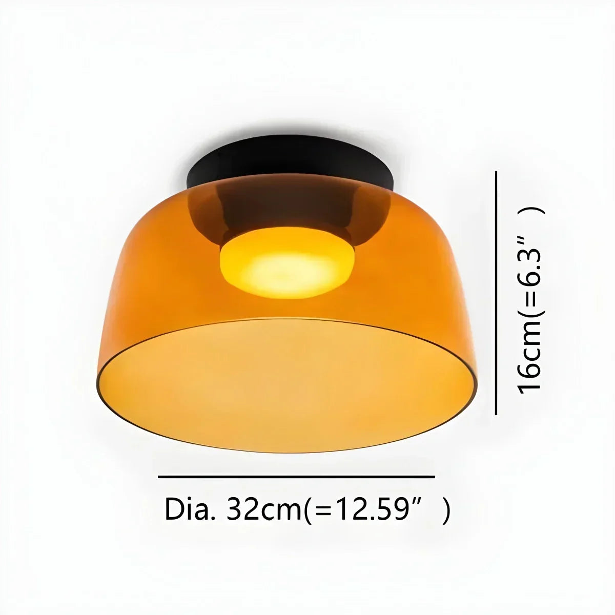 Taklampe i farget glass til soverommet med beroligende, diffust lys
