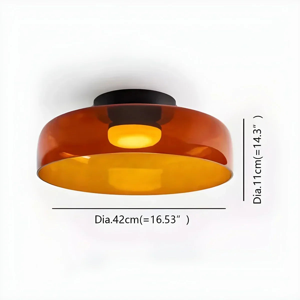 Taklampe i farget glass til soverommet med beroligende, diffust lys