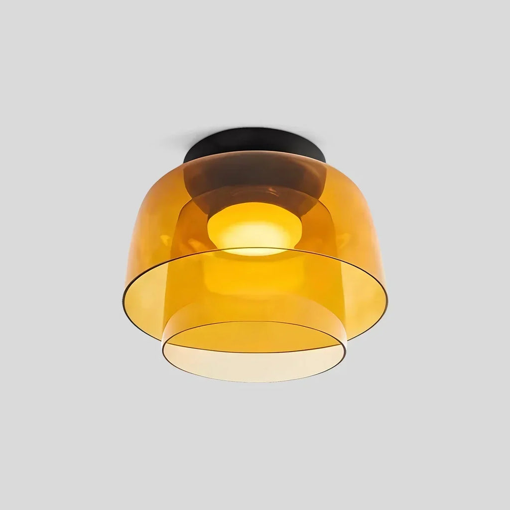 Taklampe i farget glass til soverommet med beroligende, diffust lys