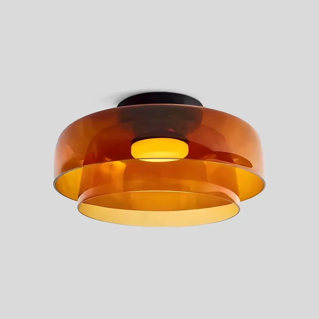 Taklampe i farget glass til soverommet med beroligende, diffust lys
