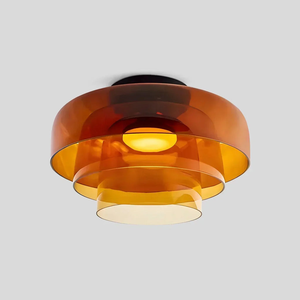 Taklampe i farget glass til soverommet med beroligende, diffust lys