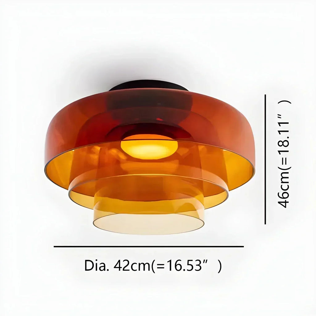Taklampe i farget glass til soverommet med beroligende, diffust lys
