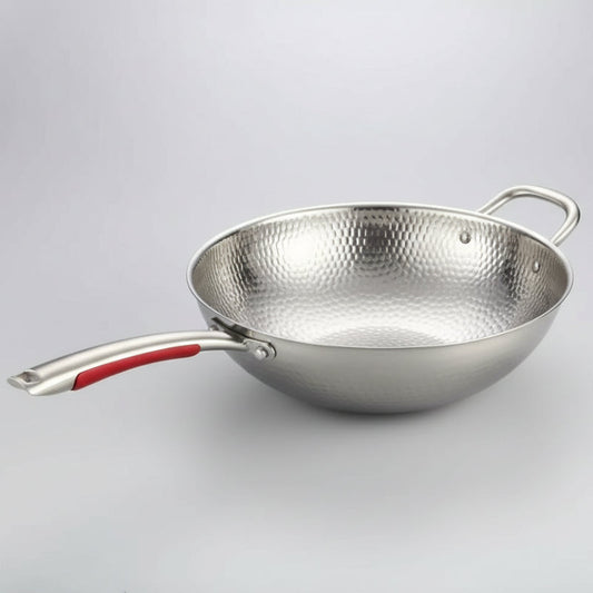 Titanium Chef's Wok with Curved Base for Induction Cooking | ribuella