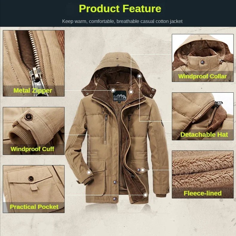 EcoLeaf Men's Insulated Winter Jacket — Rainproof Outerwear