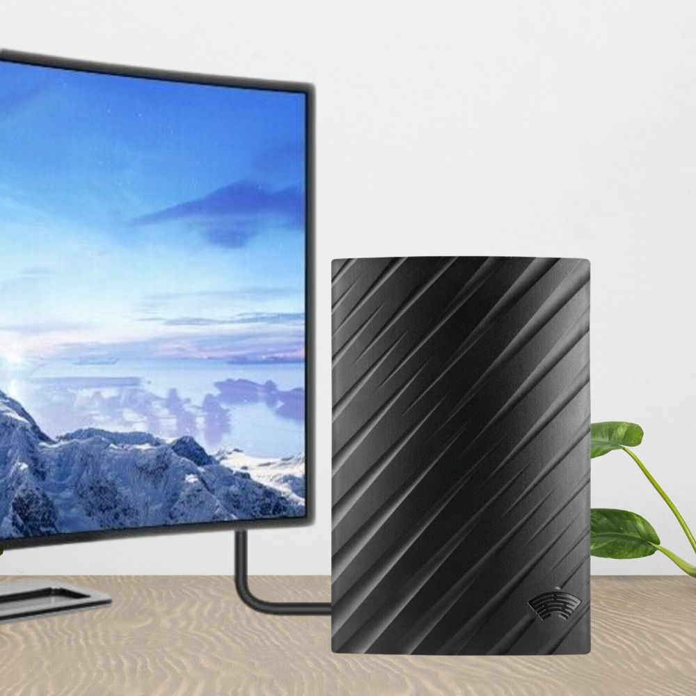 Antenne TV numérique intérieure amplifiée, longue portée, compatible HD et 4K