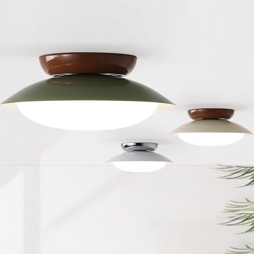 Plafonnier en forme de bol Aurora — luminaire rétro bicolore