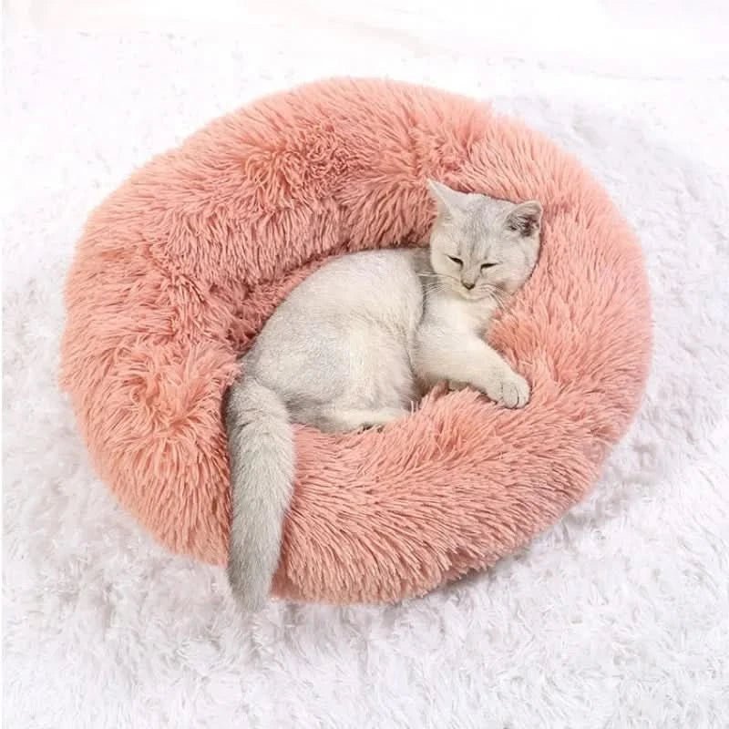 Calming Dog Bed With Plush Cushioning And Thick Bolster Edges