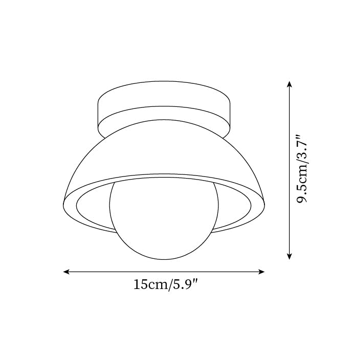 Moderne kompakt loftslampe med raffineret form og blødt varmt skær