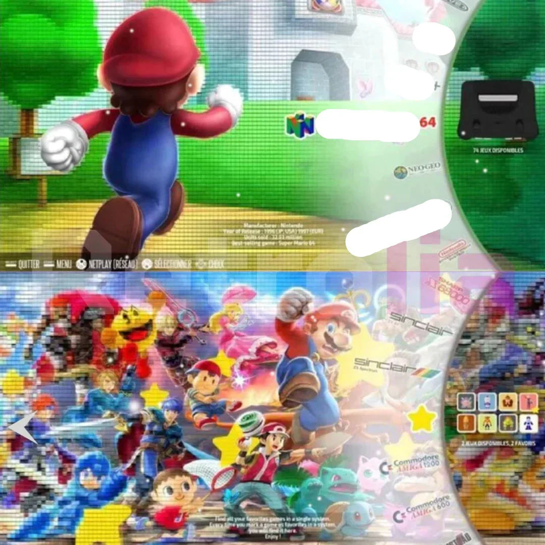 RetroPlay 64-GB-Spielekonsole mit zwei kabellosen Controllern | ribuella