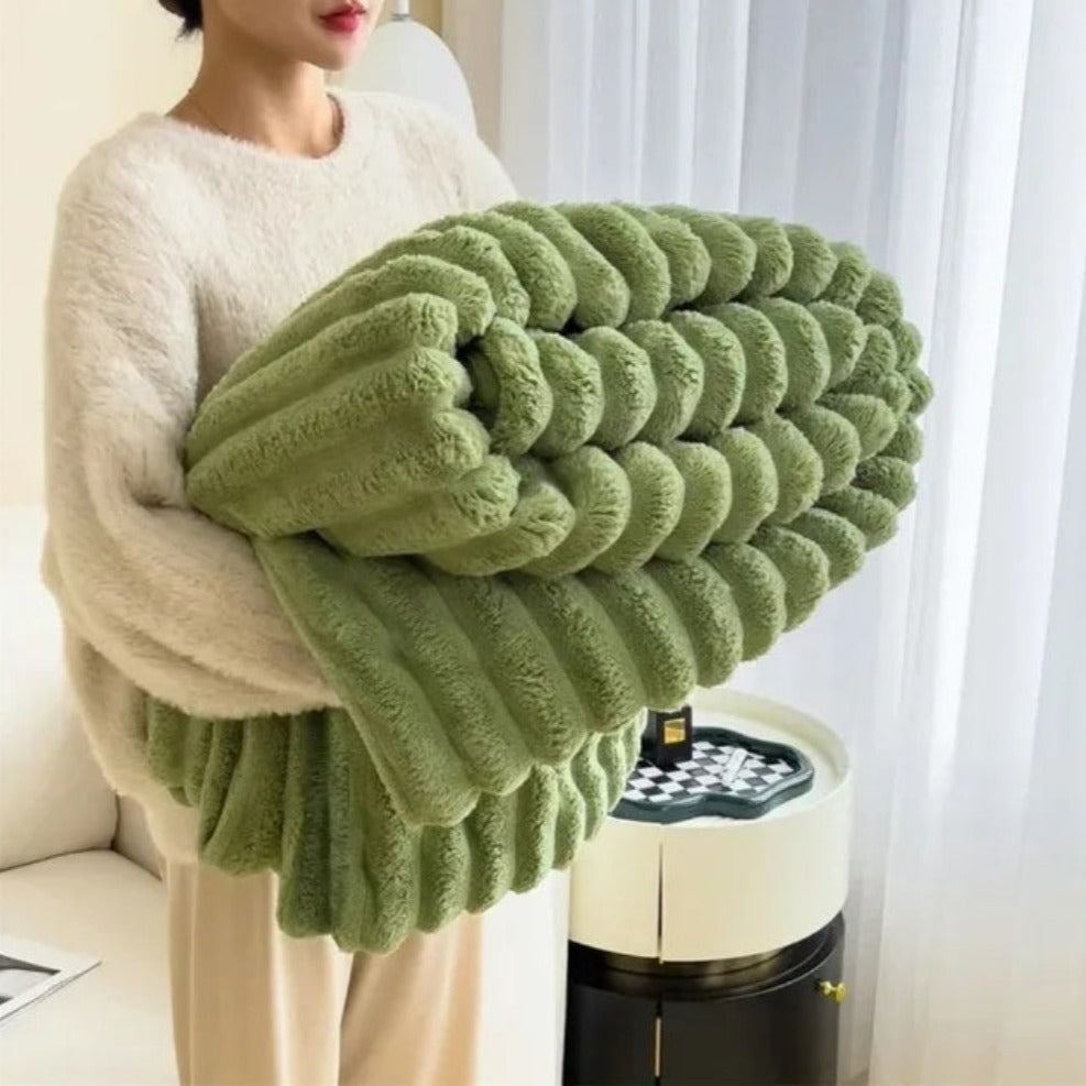 Manta de sofá elevada con canalé - textura suave y afelpada, ideal para todas las estaciones