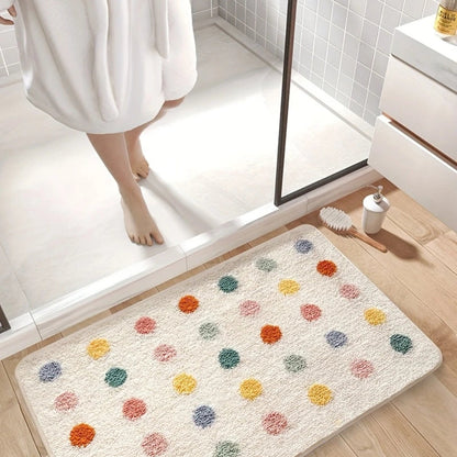Ultra-Soft Non-Slip Bath Mat with Fun Polka Dots | ribuella