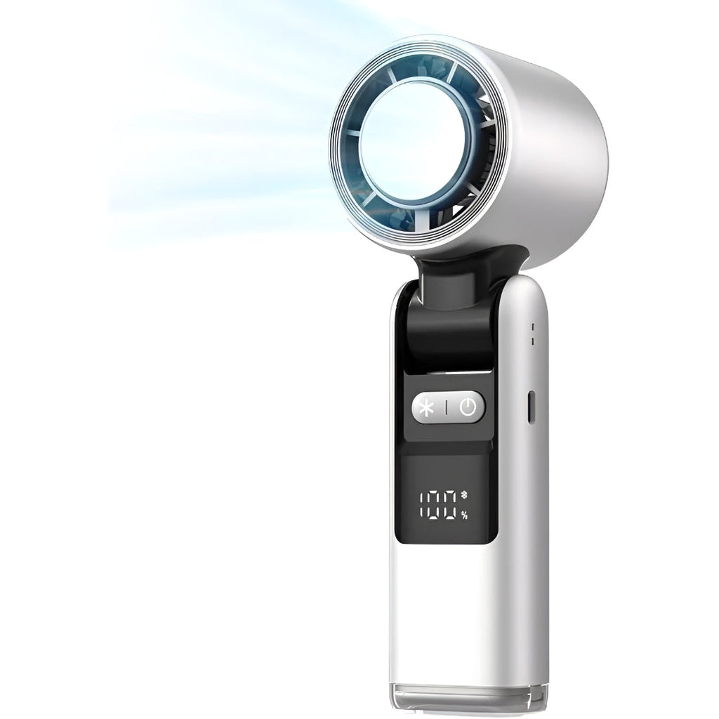 Rechargeable Portable Handheld Fan — Clear Digital Display