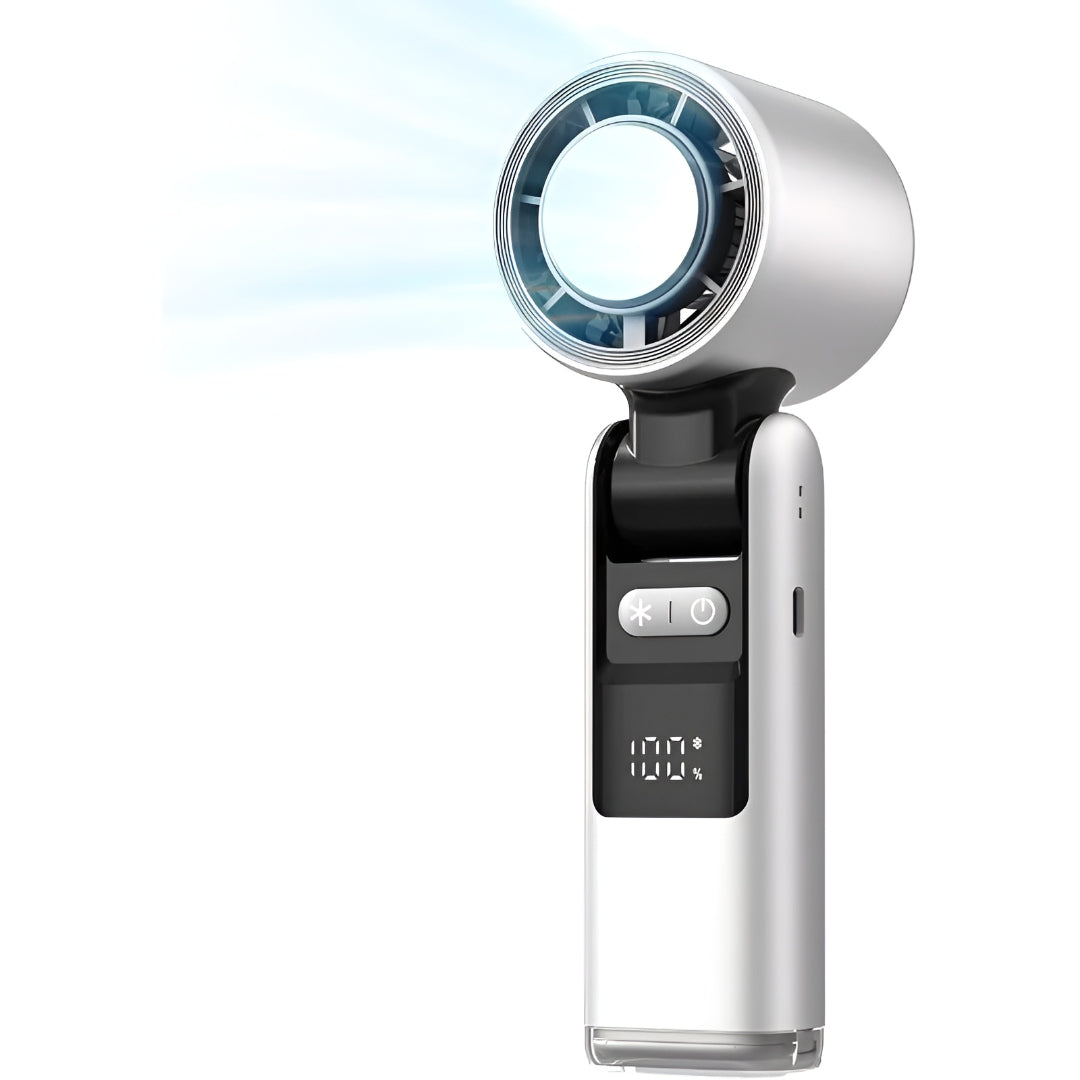 Rechargeable Portable Handheld Fan — Clear Digital Display