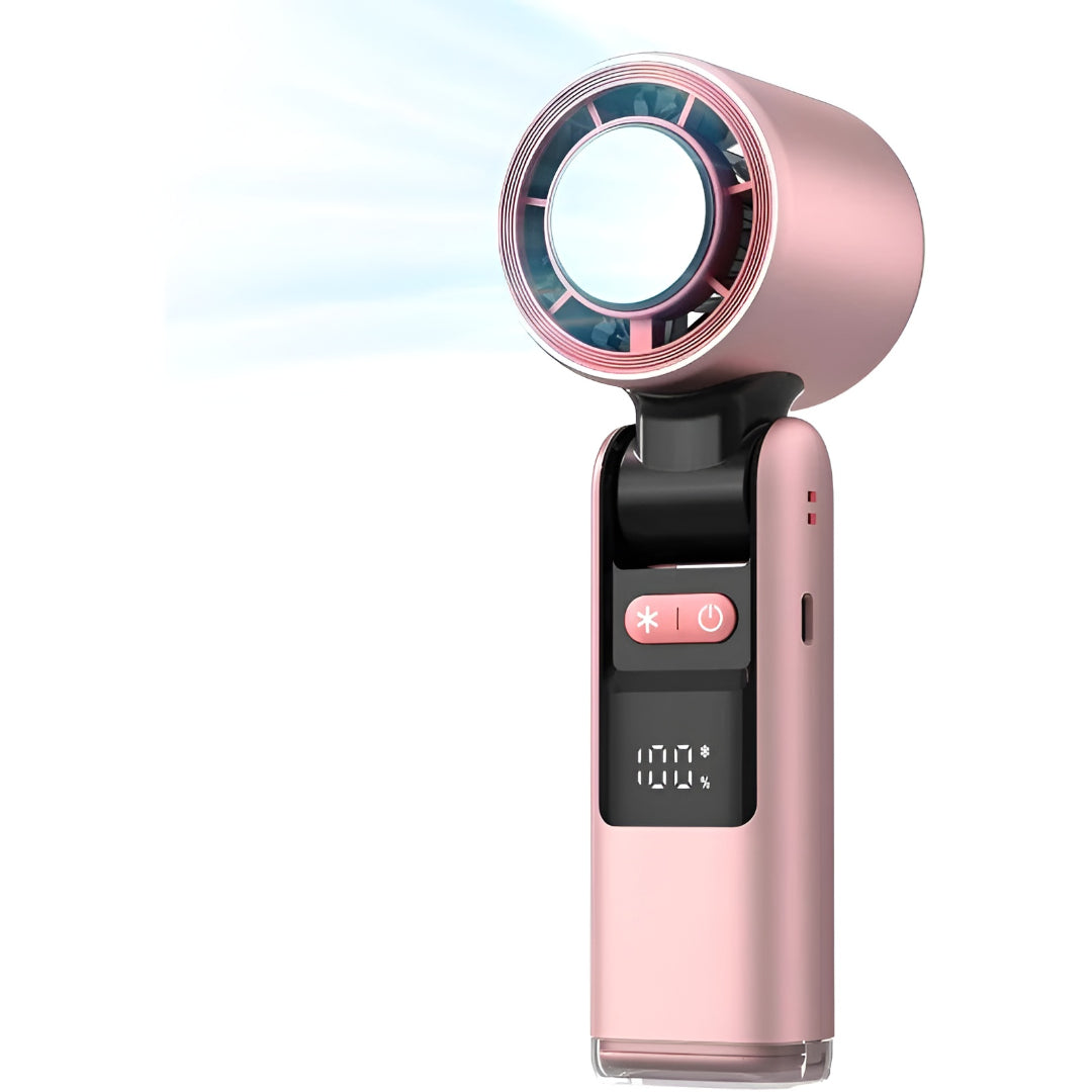 Rechargeable Portable Handheld Fan — Clear Digital Display