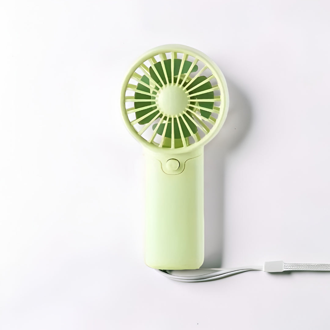 Ventilatore portatile compatto alimentato a batteria, comandi semplici