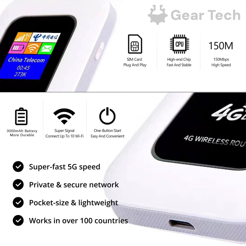 Compact Portable WiFi Router Fast Stable Connection Quick Easy Setup
