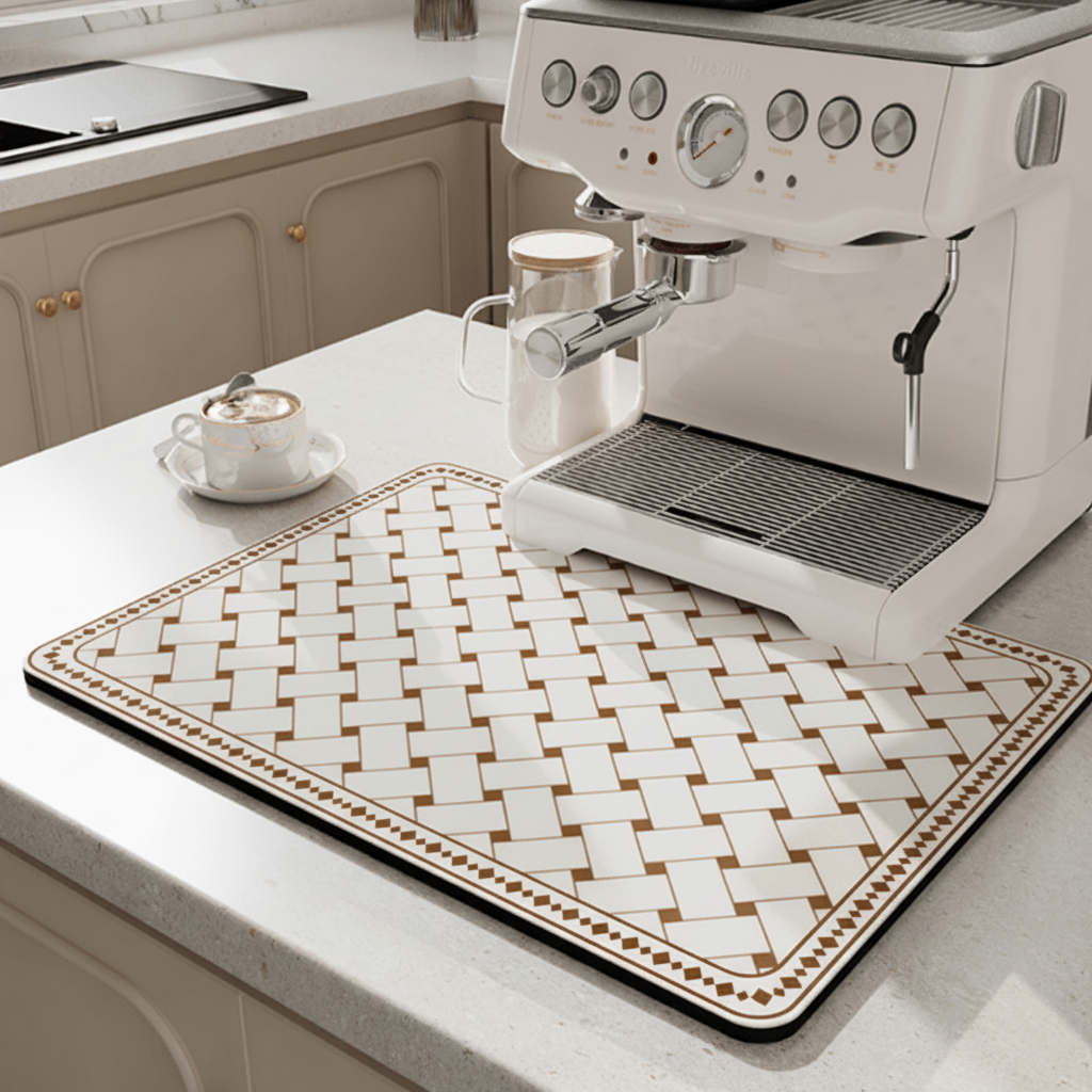 AquaNest Highly Absorbent Kitchen Counter Mat — Low-Profile Design