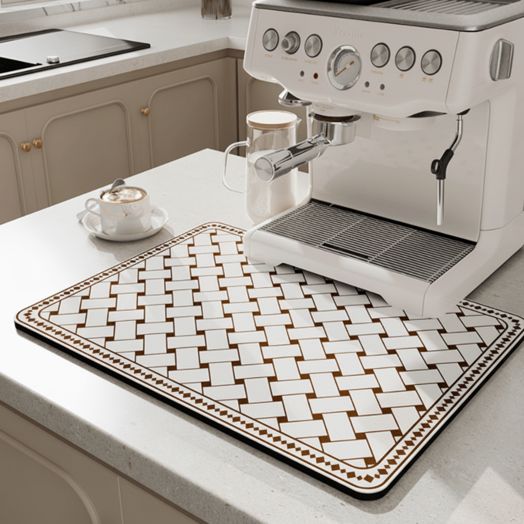 AquaNest Highly Absorbent Kitchen Counter Mat — Low-Profile Design