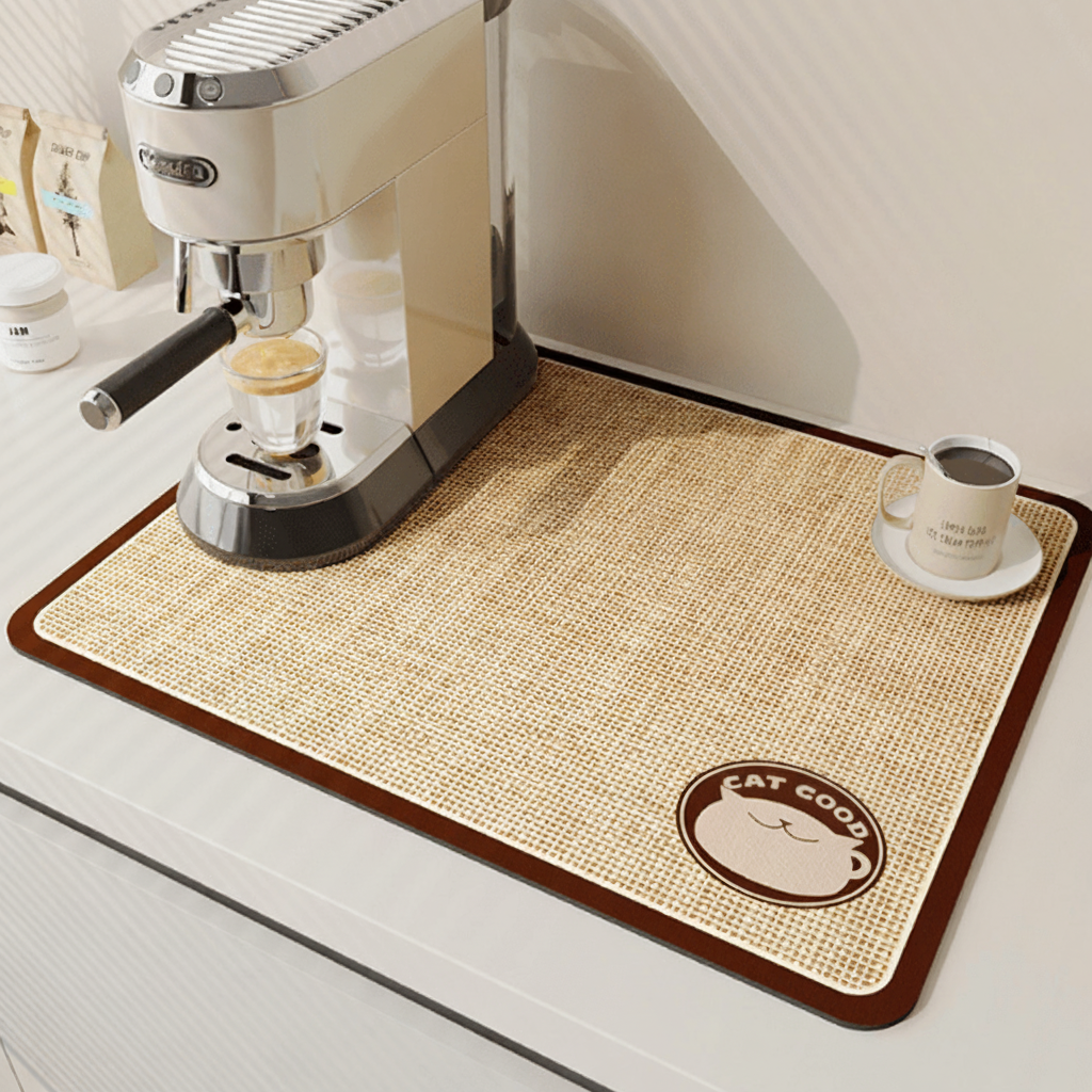 AquaNest Highly Absorbent Kitchen Counter Mat — Low-Profile Design