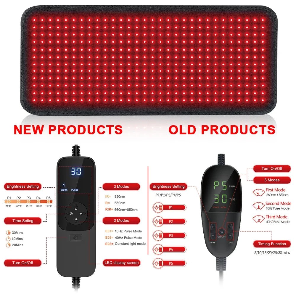 TranquilGlow Red Light Therapy Heating Pad With Radiant Infrared Heat