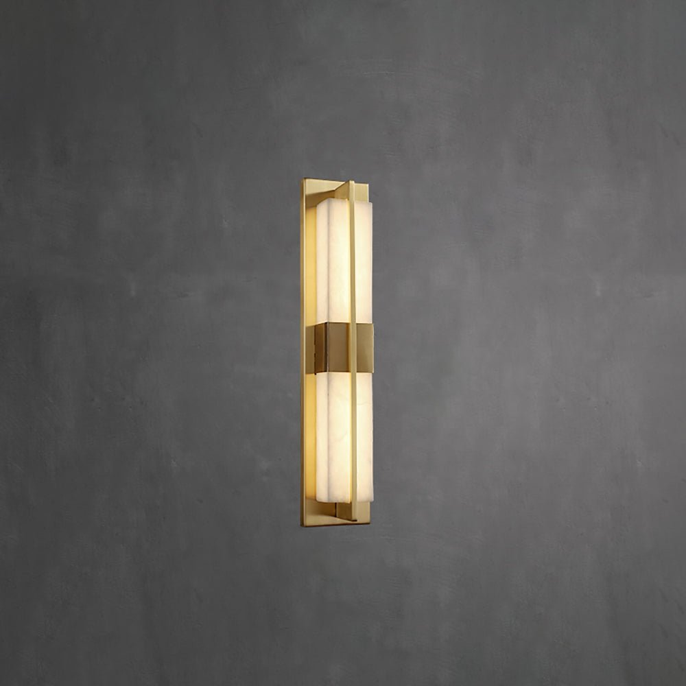 Applique murale Caspian en albâtre et laiton, luminaire à LED intégrée