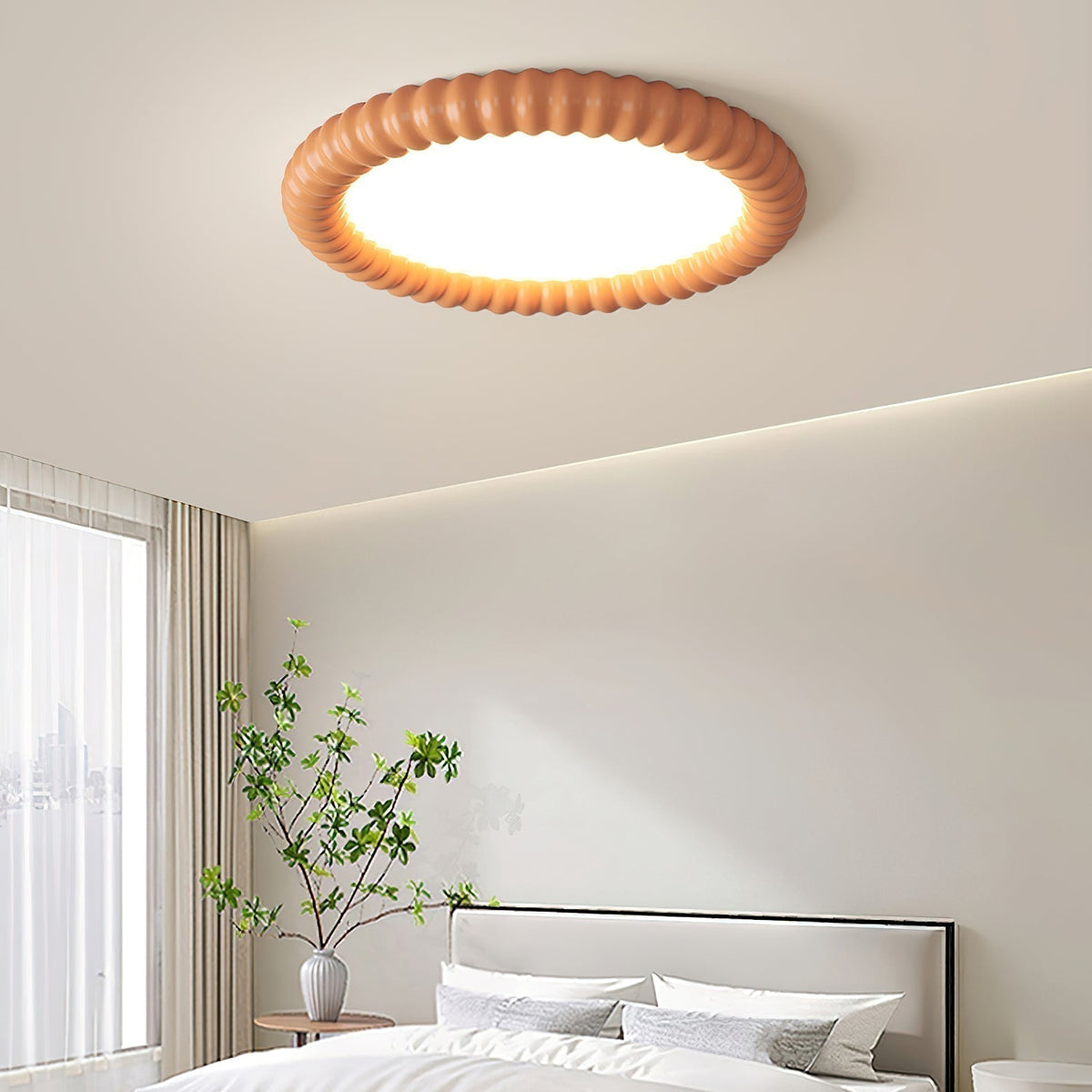 LumaWave Sculptural Ceiling Lamp With Dynamic Wavy Light Pattern