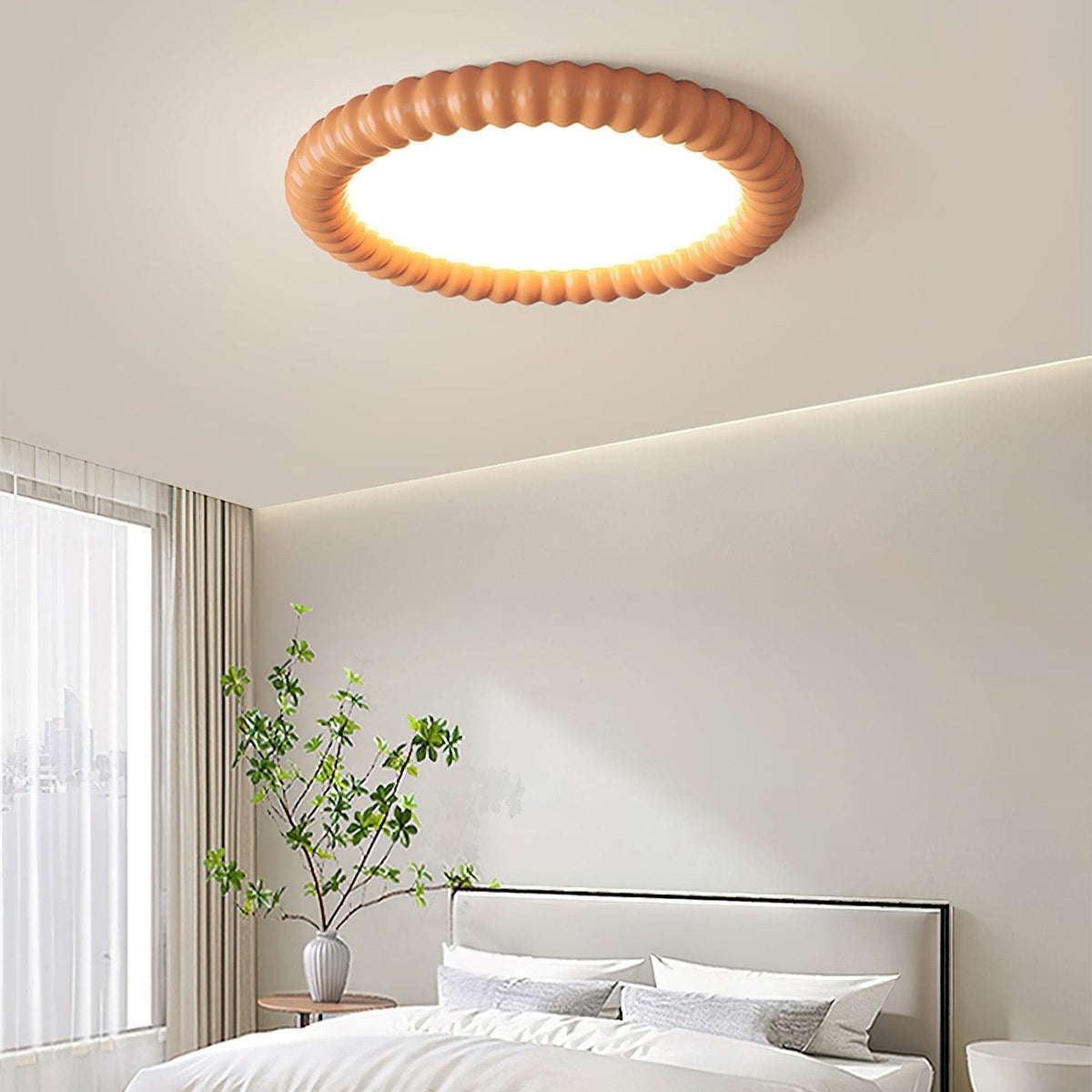 LumaWave Sculptural Ceiling Lamp With Dynamic Wavy Light Pattern