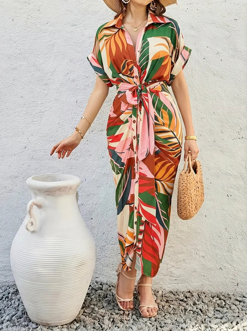 Robe Chemisier Drapée Chic