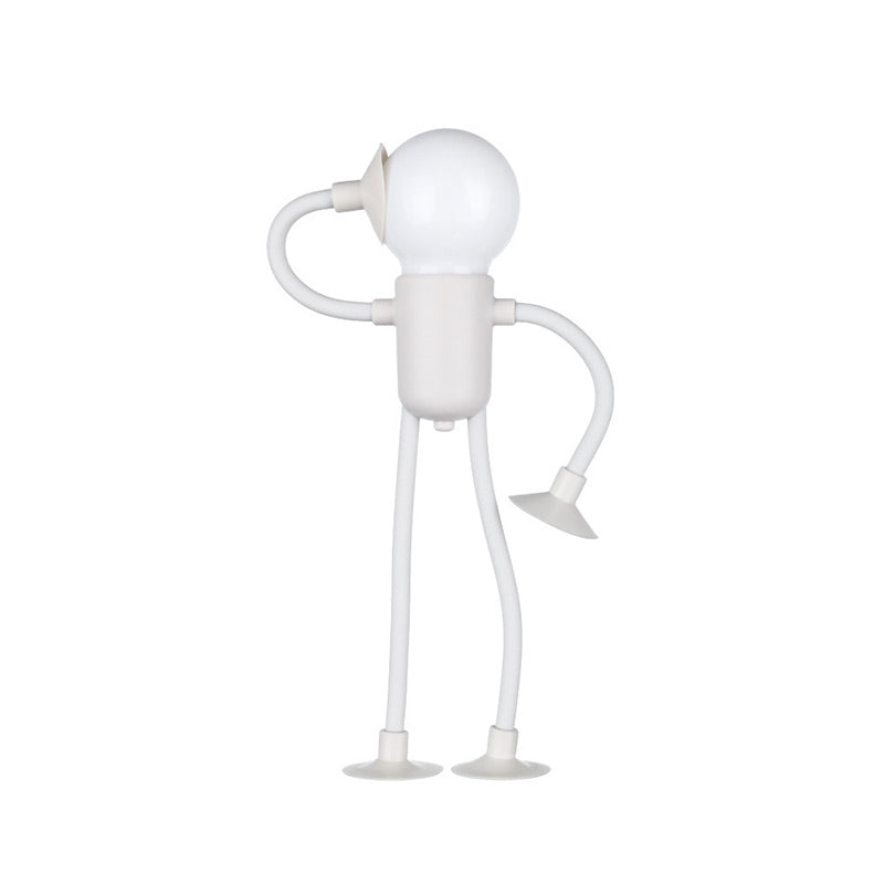 Lámpara de mesa con forma de robot - Diseño divertido - Luz LED - Iluminación decorativa para el hogar | ribuella
