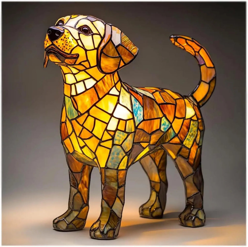 Tischlampe für Hunde im Fantasy-Stil, lebendiges Akzentlicht, farbenfrohes stimmungsvolles Leuchten