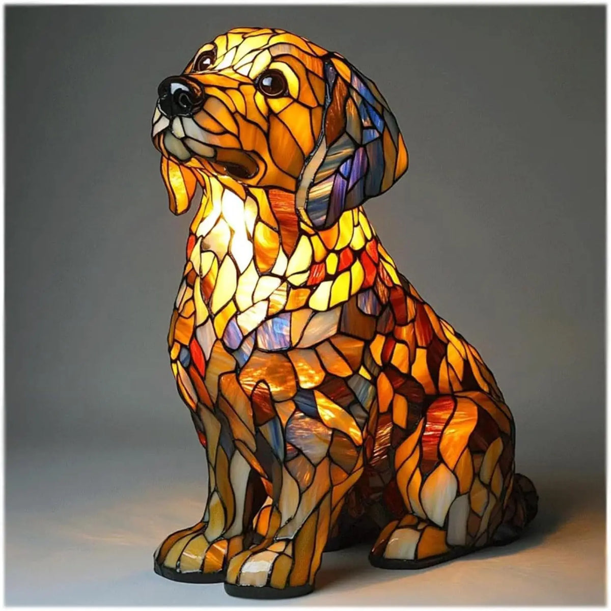 Tischlampe für Hunde im Fantasy-Stil, lebendiges Akzentlicht, farbenfrohes stimmungsvolles Leuchten