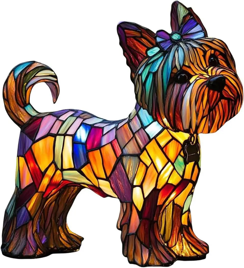 Tischlampe für Hunde im Fantasy-Stil, lebendiges Akzentlicht, farbenfrohes stimmungsvolles Leuchten