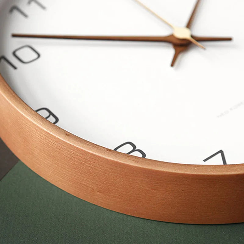 Simple Round Scandinavian Wall Clock - Minimalist Neutral Design