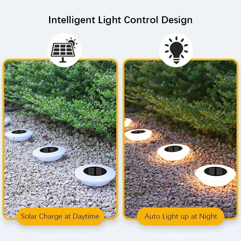 מארז של 4 מנורות סולאריות לנוף – 14 נוריות LED עם תאורה ב-360 מעלות | ribuella