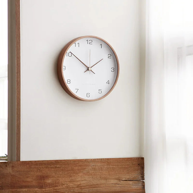 Simple Round Scandinavian Wall Clock - Minimalist Neutral Design