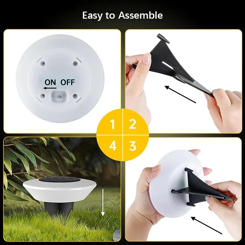 מארז של 4 מנורות סולאריות לנוף – 14 נוריות LED עם תאורה ב-360 מעלות | ribuella