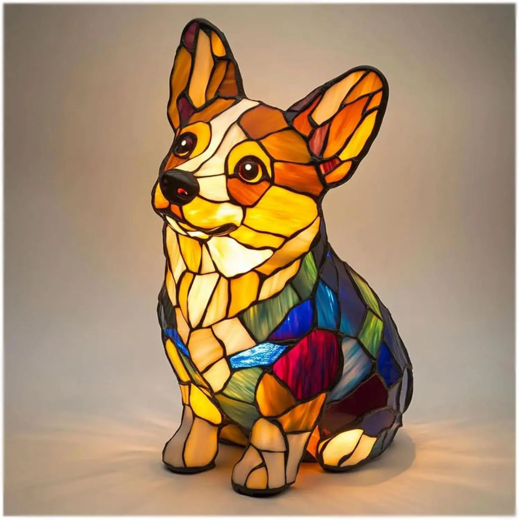 Tischlampe für Hunde im Fantasy-Stil, lebendiges Akzentlicht, farbenfrohes stimmungsvolles Leuchten
