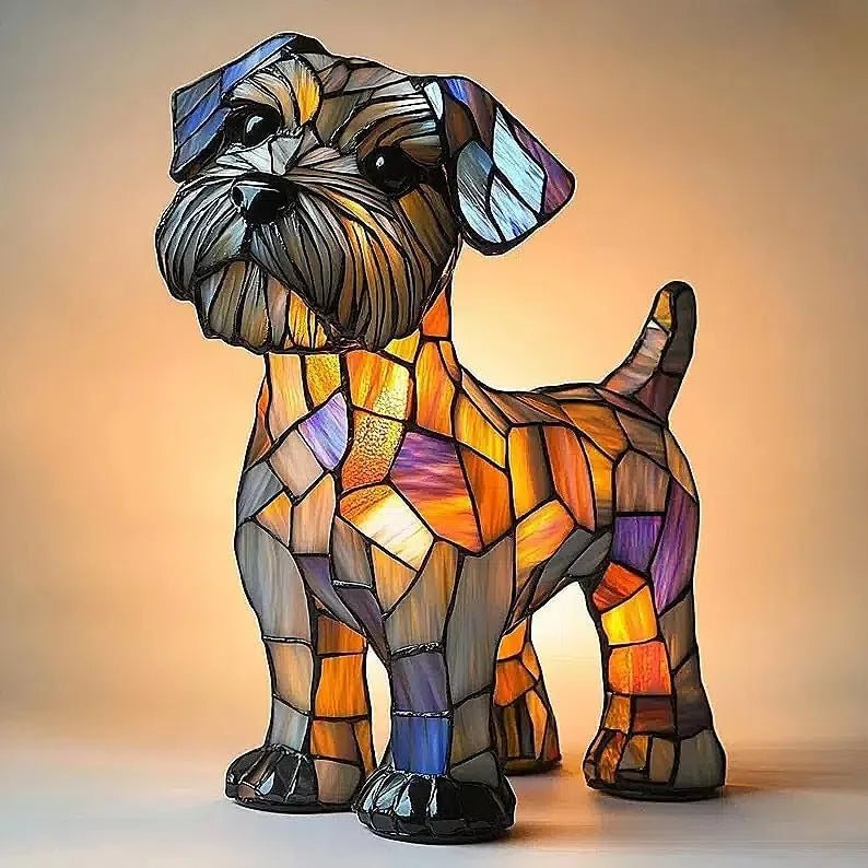 Tischlampe für Hunde im Fantasy-Stil, lebendiges Akzentlicht, farbenfrohes stimmungsvolles Leuchten