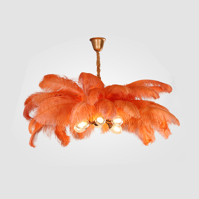 O'Moore Nordic Luxury Pendant Light, Brass/Feather - Neutralighting