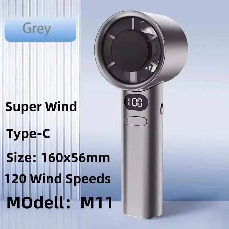 Rechargeable USB Neck Fan 8000mAh LED Display Hands-Free Design