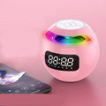 Relógio despertador digital com coluna Bluetooth, visor da hora integrado e iluminação LED ambiente colorida
