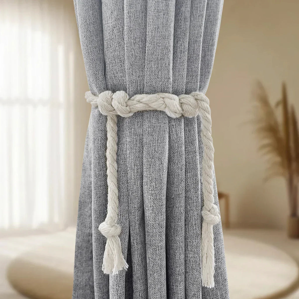 SereneShade – Cortinas de linho com bloqueio total da luz, em conjunto de 2 painéis | ribuella