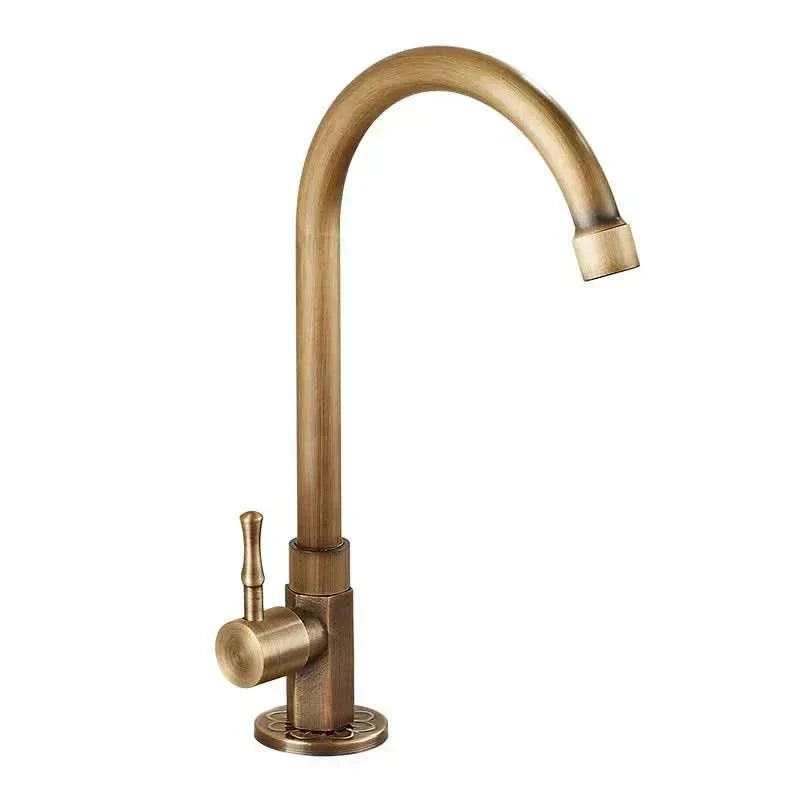 Rubinetto da cucina Aurelia classico a collo di cigno in ottone anticato