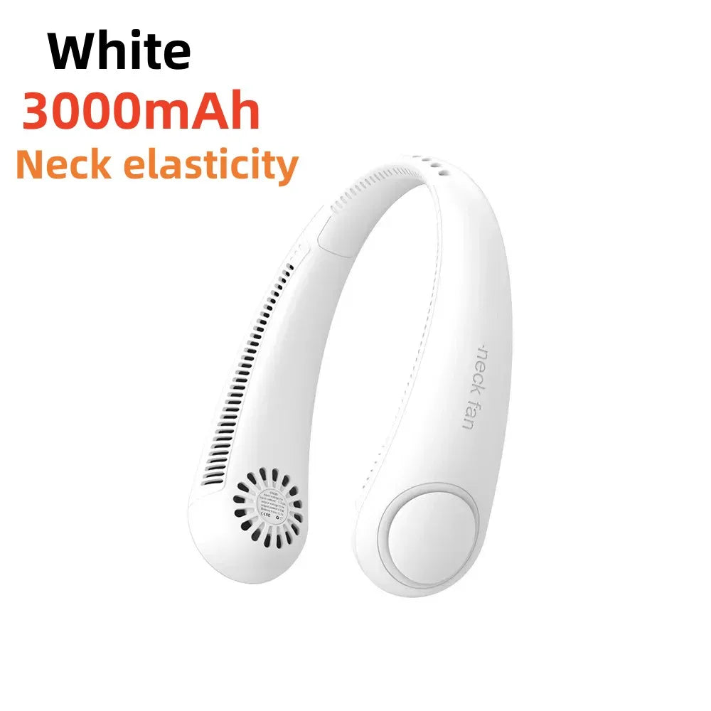 Rechargeable USB Neck Fan 8000mAh LED Display Hands-Free Design