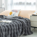 Dual Sided Textured Throw Blanket Soft Plush Cloud Pattern Finish