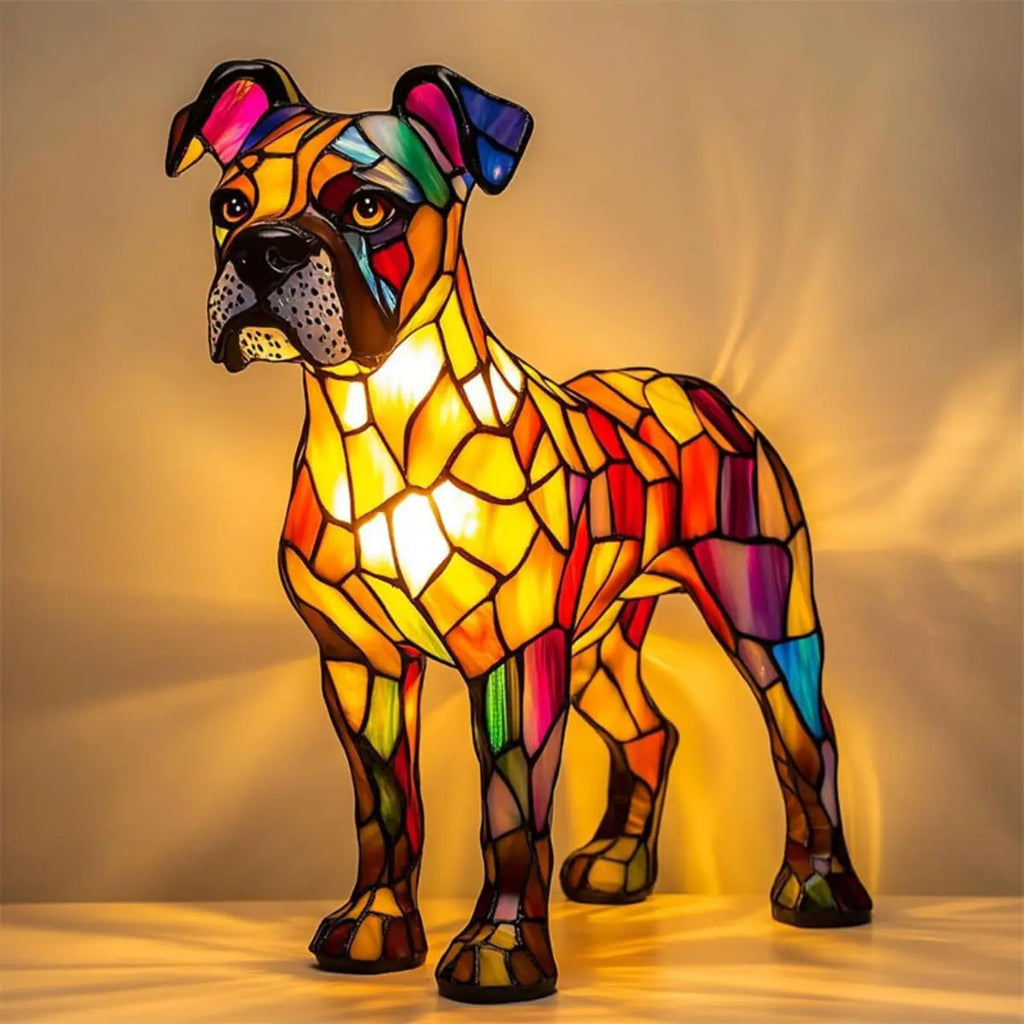 Tischlampe für Hunde im Fantasy-Stil, lebendiges Akzentlicht, farbenfrohes stimmungsvolles Leuchten