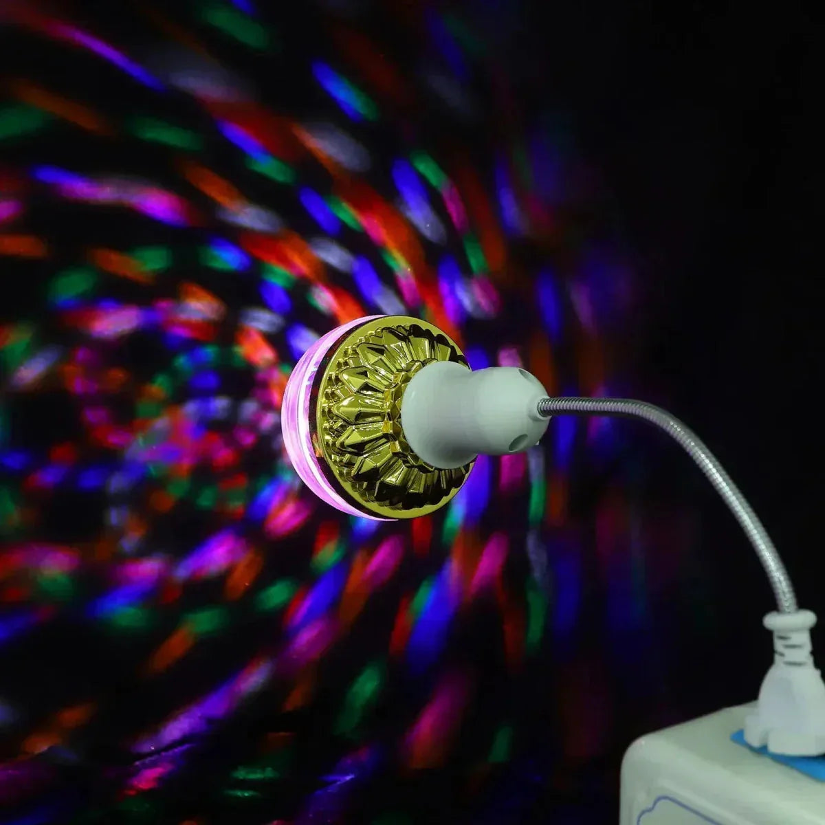 Set med 2 roterande E27 RGB LED-diskolampor | ribuella