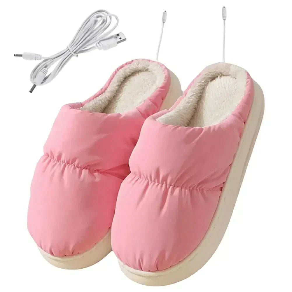 ThermaStride Electric Heated Slippers — Plush Lining, Quick Warmth